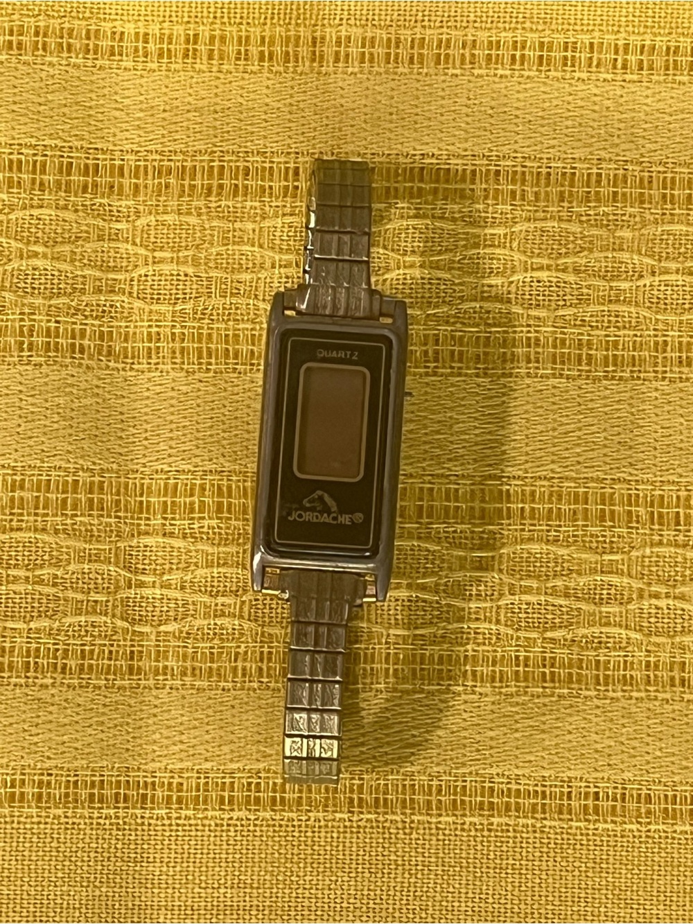 Vintage 80s Jordache Slim Digital LCD Watch - Model 36395 - Retro Silver Tone